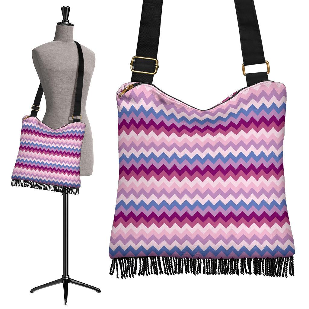 Zig Zag Pattern Print Crossbody bags-grizzshop