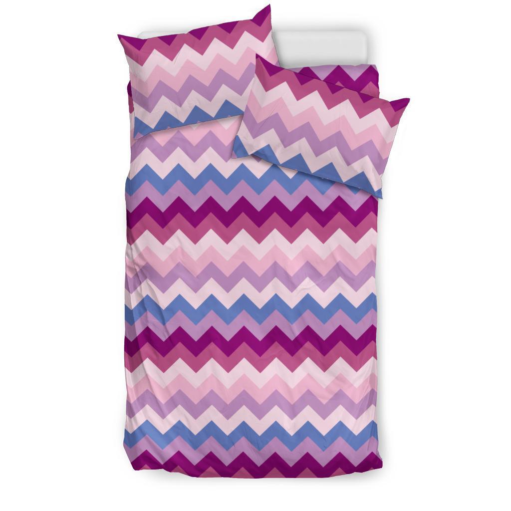 Zig Zag Pattern Print Duvet Cover Bedding Set-grizzshop