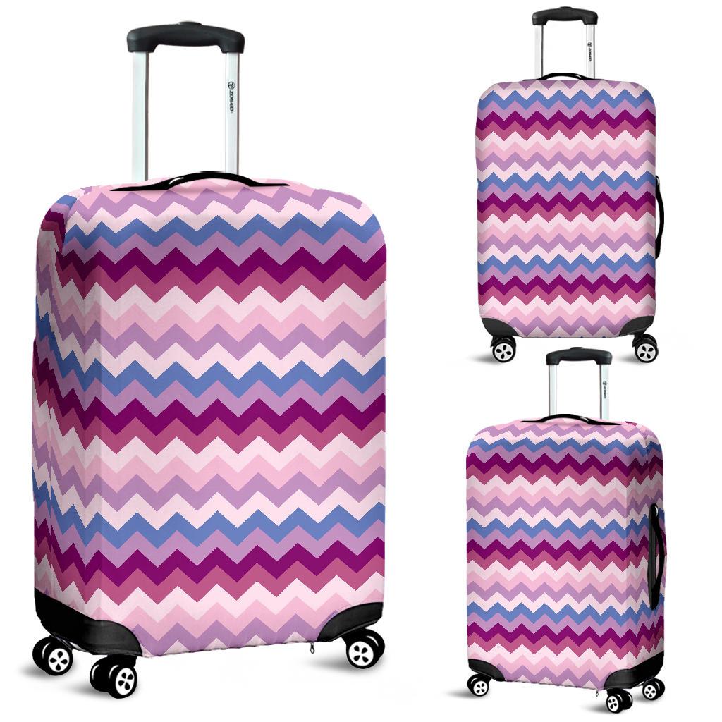 Zig Zag Pattern Print Luggage Cover Protector-grizzshop