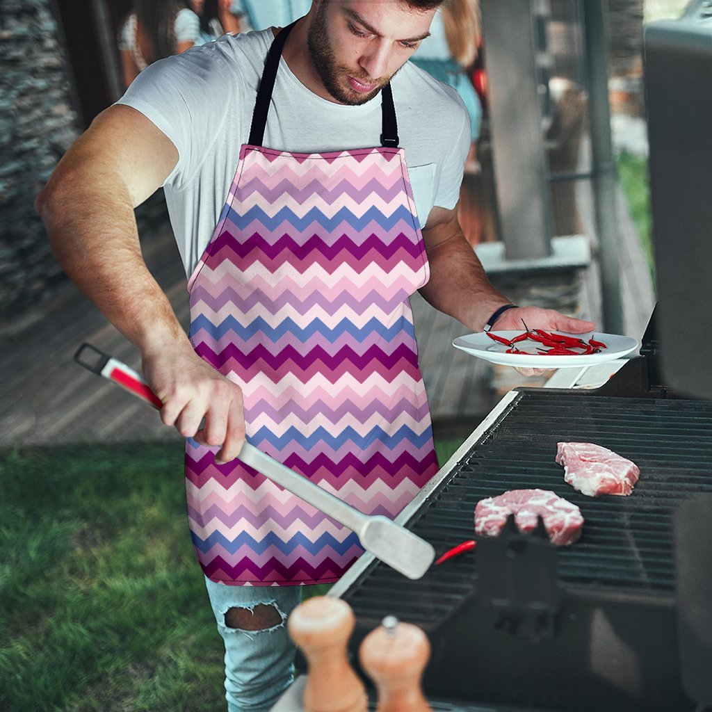 Zig Zag Pattern Print Men's Apron-grizzshop