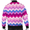 Zig Zag Pattern Print Men's Bomber Jacket-grizzshop