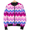 Zig Zag Pattern Print Men's Bomber Jacket-grizzshop