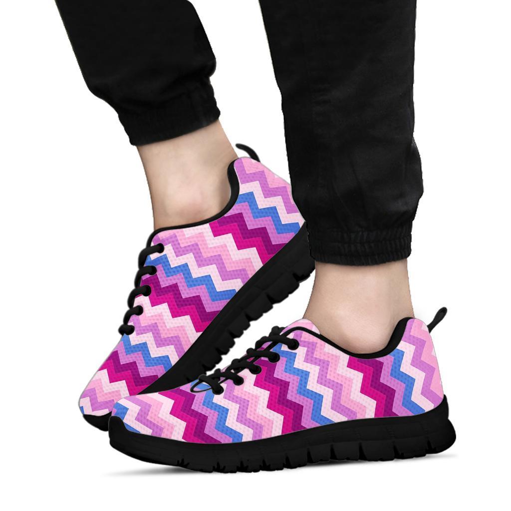 Zig Zag Pattern Print Sneaker Shoes For Men Women-grizzshop