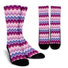 Zig Zag Pattern Print Unisex Crew Socks-grizzshop