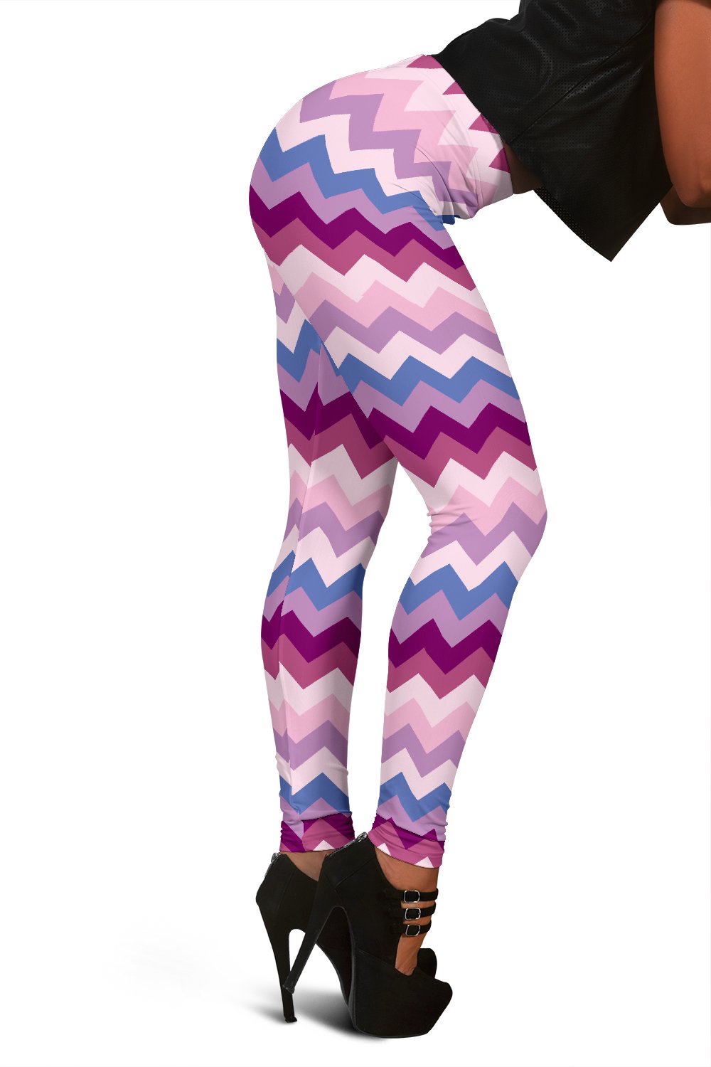 Zig Zag Pattern Print Women Leggings-grizzshop