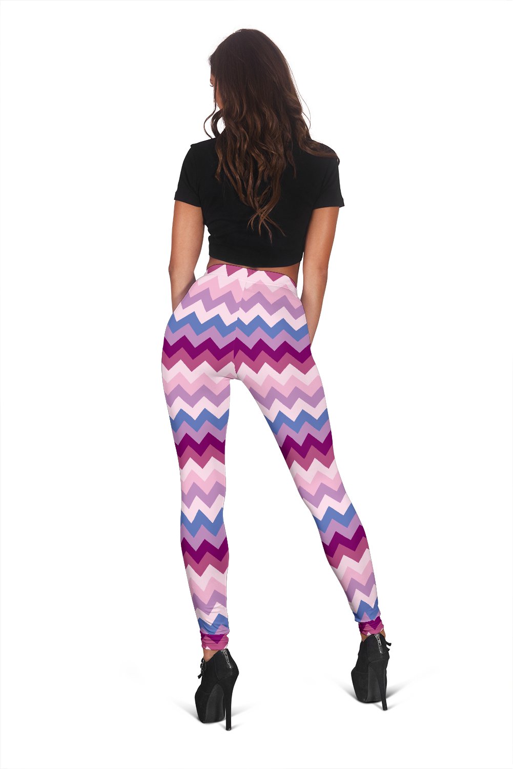 Zig Zag Pattern Print Women Leggings-grizzshop
