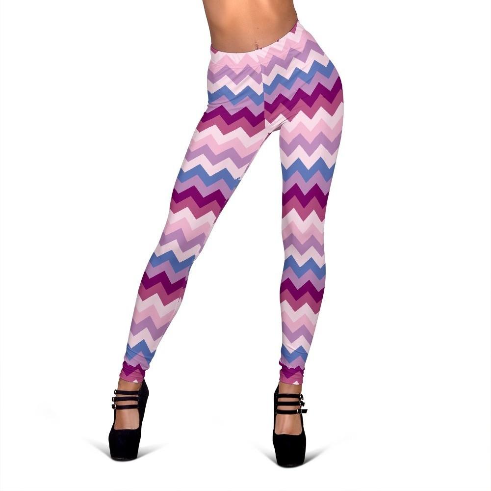 Zig Zag Pattern Print Women Leggings-grizzshop