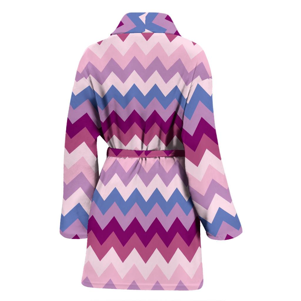 Zig Zag Pattern Print Women Long Robe-grizzshop