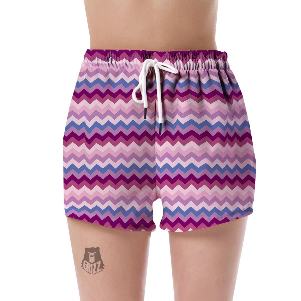 Zig Zag Pattern Print Women's Shorts-grizzshop