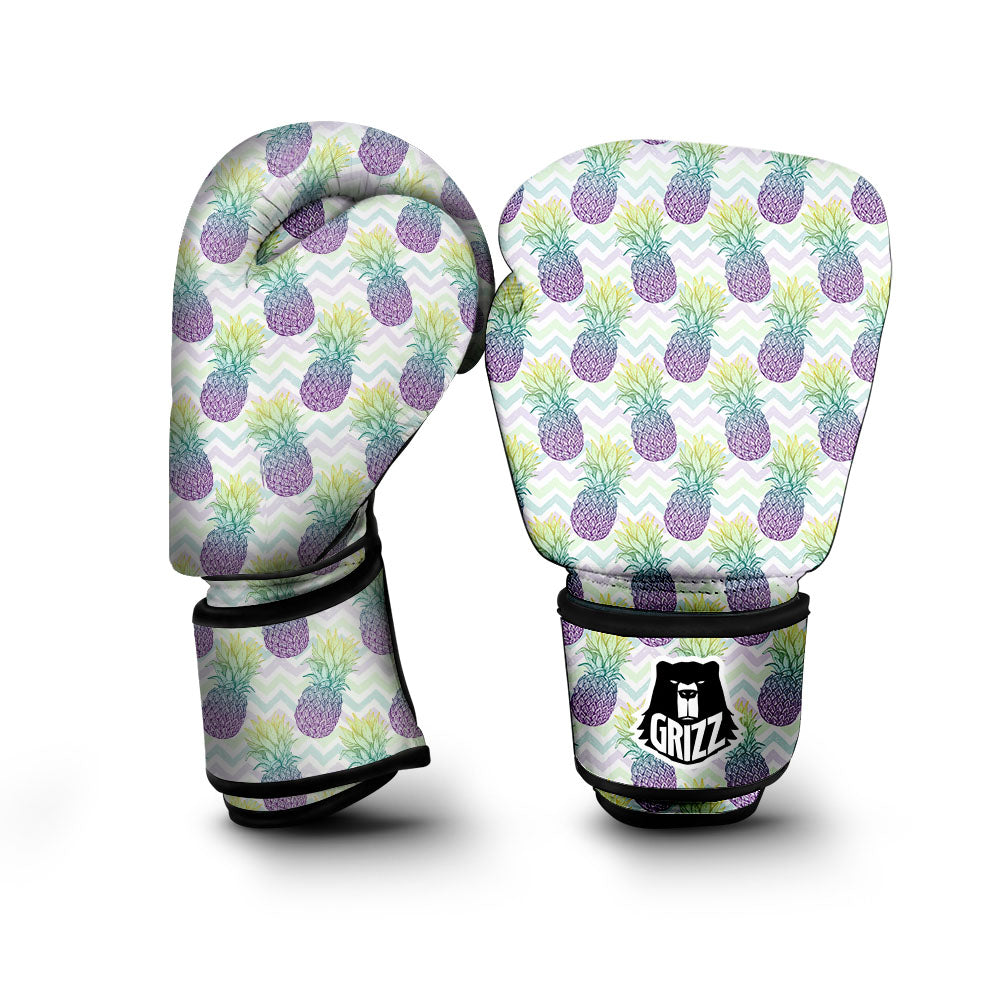 Zig Zag Pineapple Bright Print Pattern Boxing Gloves-grizzshop
