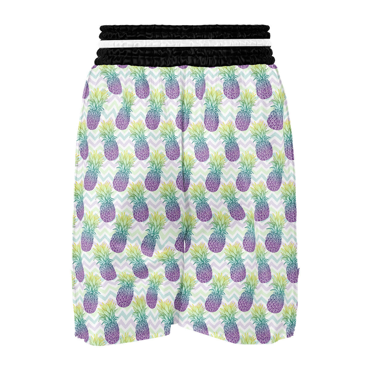 Zig Zag Pineapple Bright Print Pattern Boxing Shorts-grizzshop