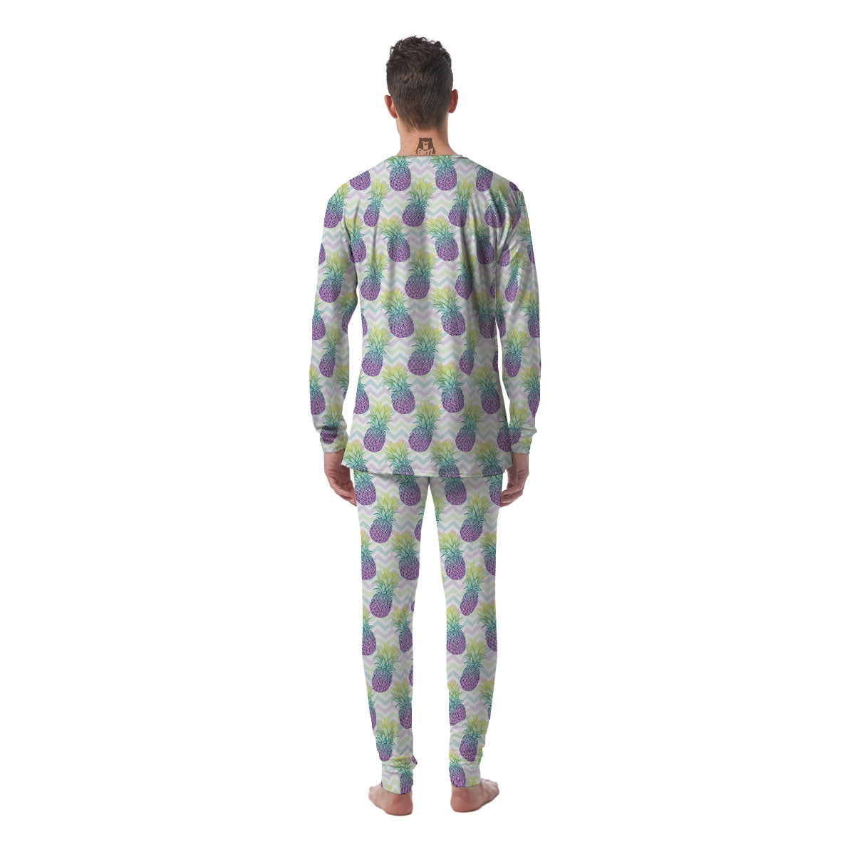 Zig Zag Pineapple Bright Print Pattern Men's Pajamas-grizzshop