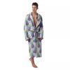 Zig Zag Pineapple Bright Print Pattern Men's Robe-grizzshop