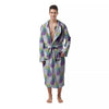 Zig Zag Pineapple Bright Print Pattern Men's Robe-grizzshop