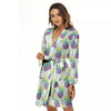 Zig Zag Pineapple Bright Print Pattern Women's Robe-grizzshop