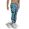 Zig Zag Pineapple Neon EDM Print Pattern Men's Leggings-grizzshop