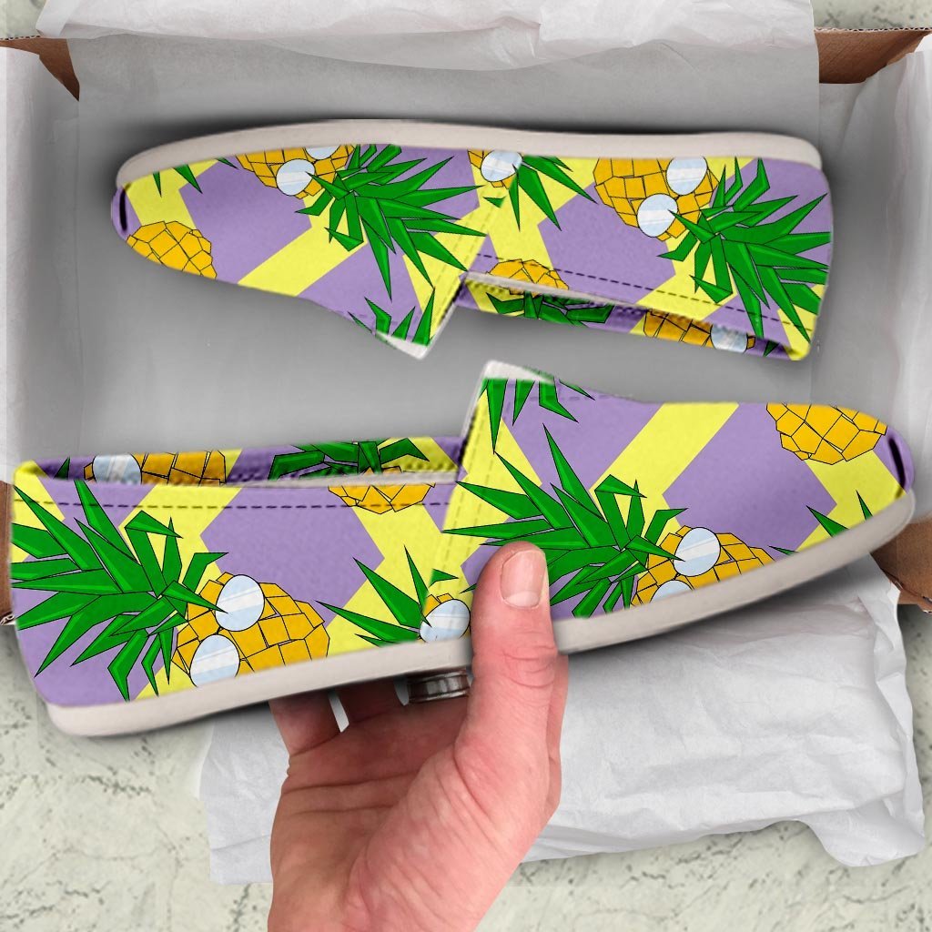 Zig Zag Pineapple Print Canvas Shoes-grizzshop