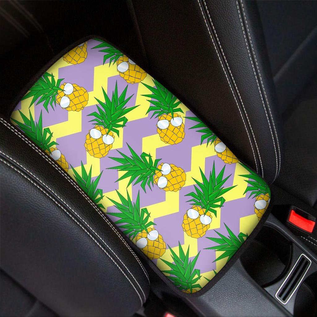 Zig Zag Pineapple Print Car Console Cover-grizzshop