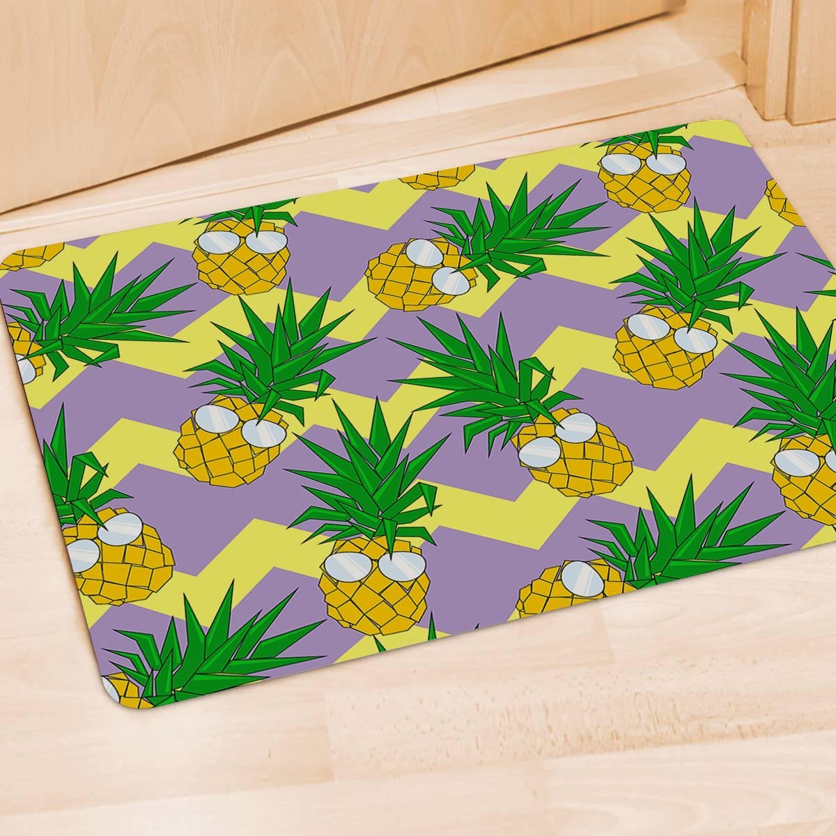 Zig Zag Pineapple Print Door Mat-grizzshop
