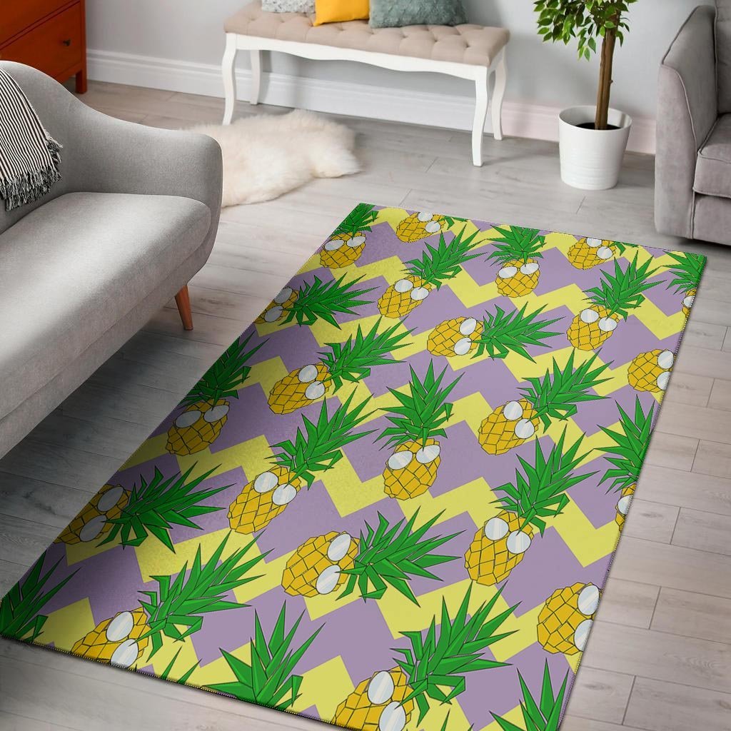 Zig Zag Pineapple Print Floor Mat-grizzshop