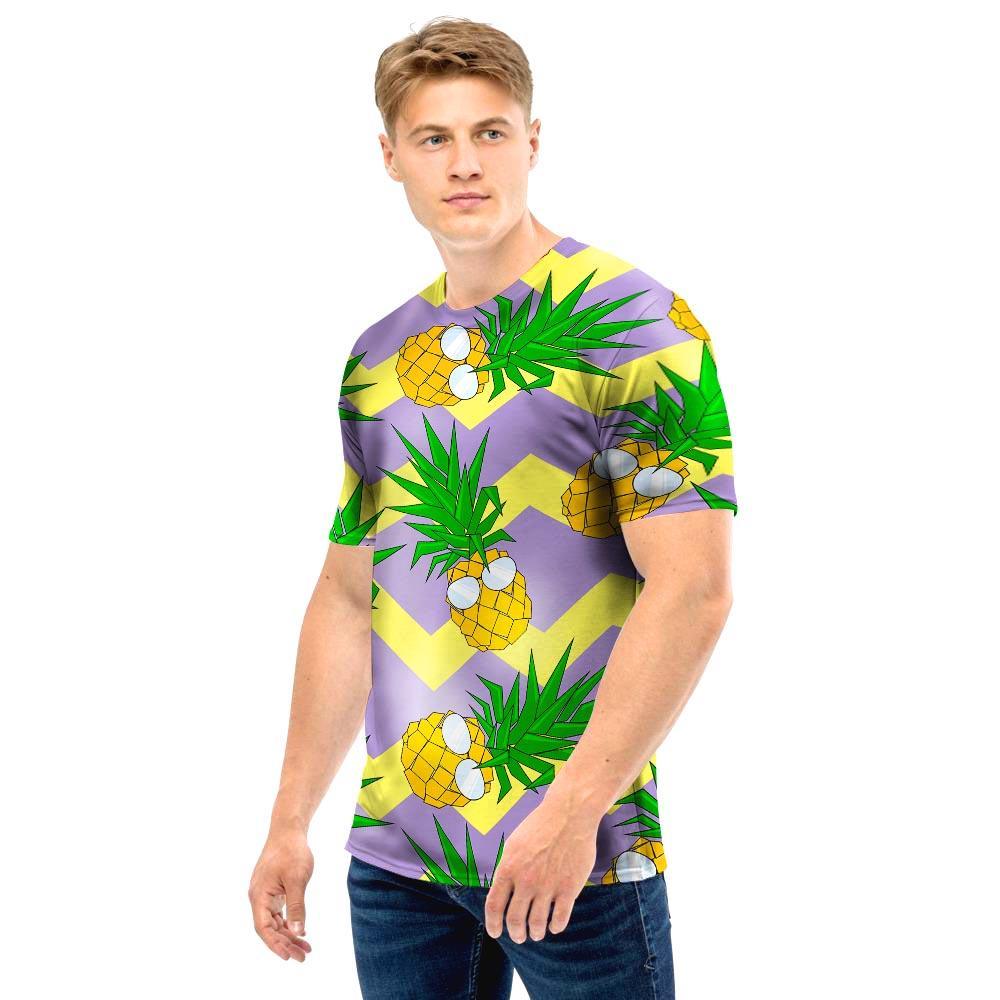 Zig Zag Pineapple Print Men T Shirt-grizzshop