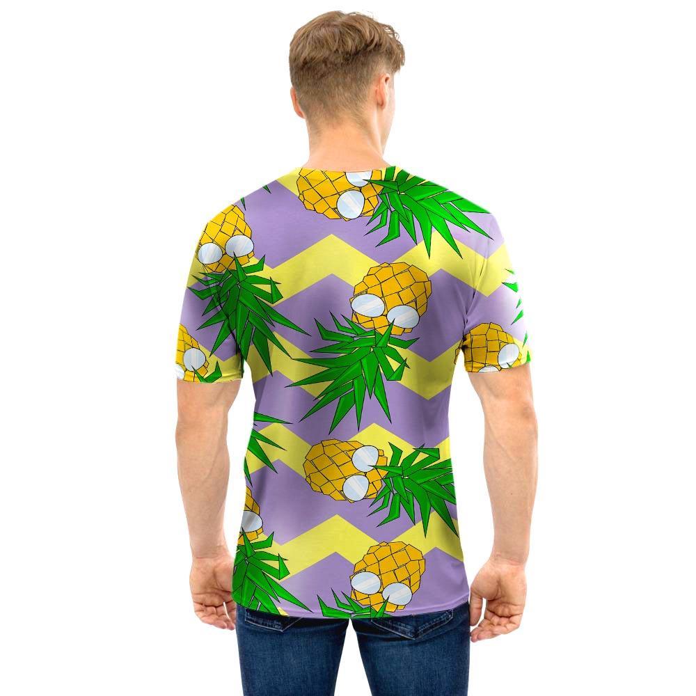 Zig Zag Pineapple Print Men T Shirt-grizzshop