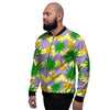 Zig Zag Pineapple Print Men's Bomber Jacket-grizzshop