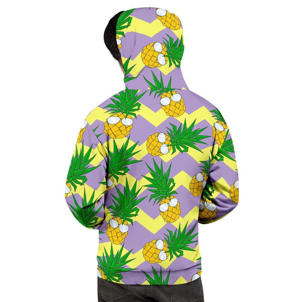 Zig Zag Pineapple Print Men's Hoodie-grizzshop
