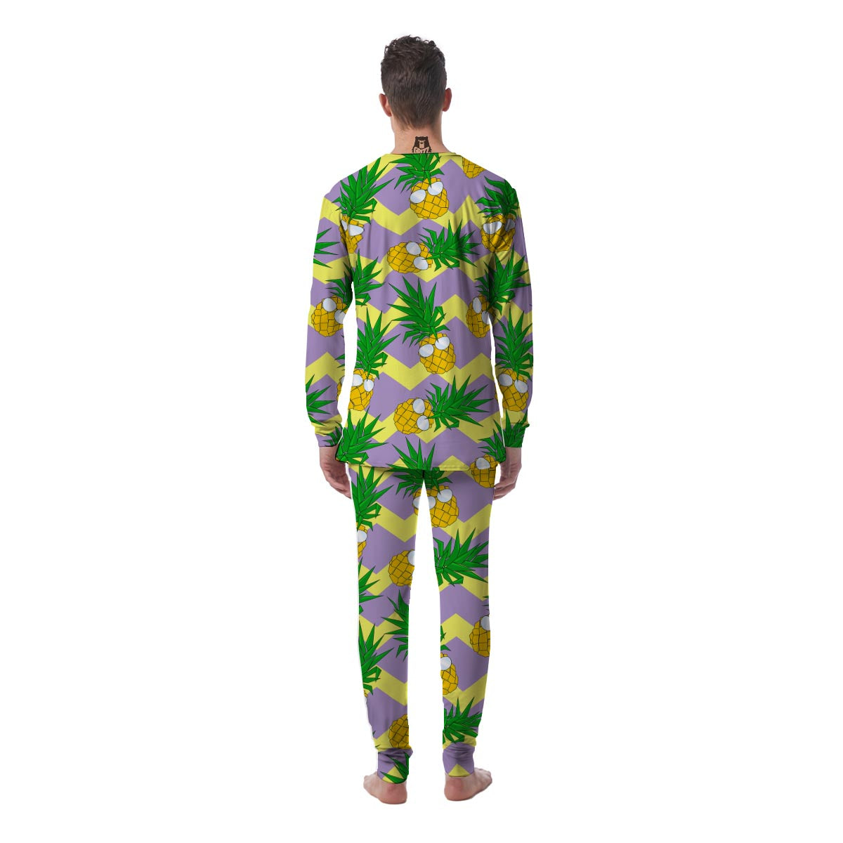 Zig Zag Pineapple Print Men's Pajamas-grizzshop