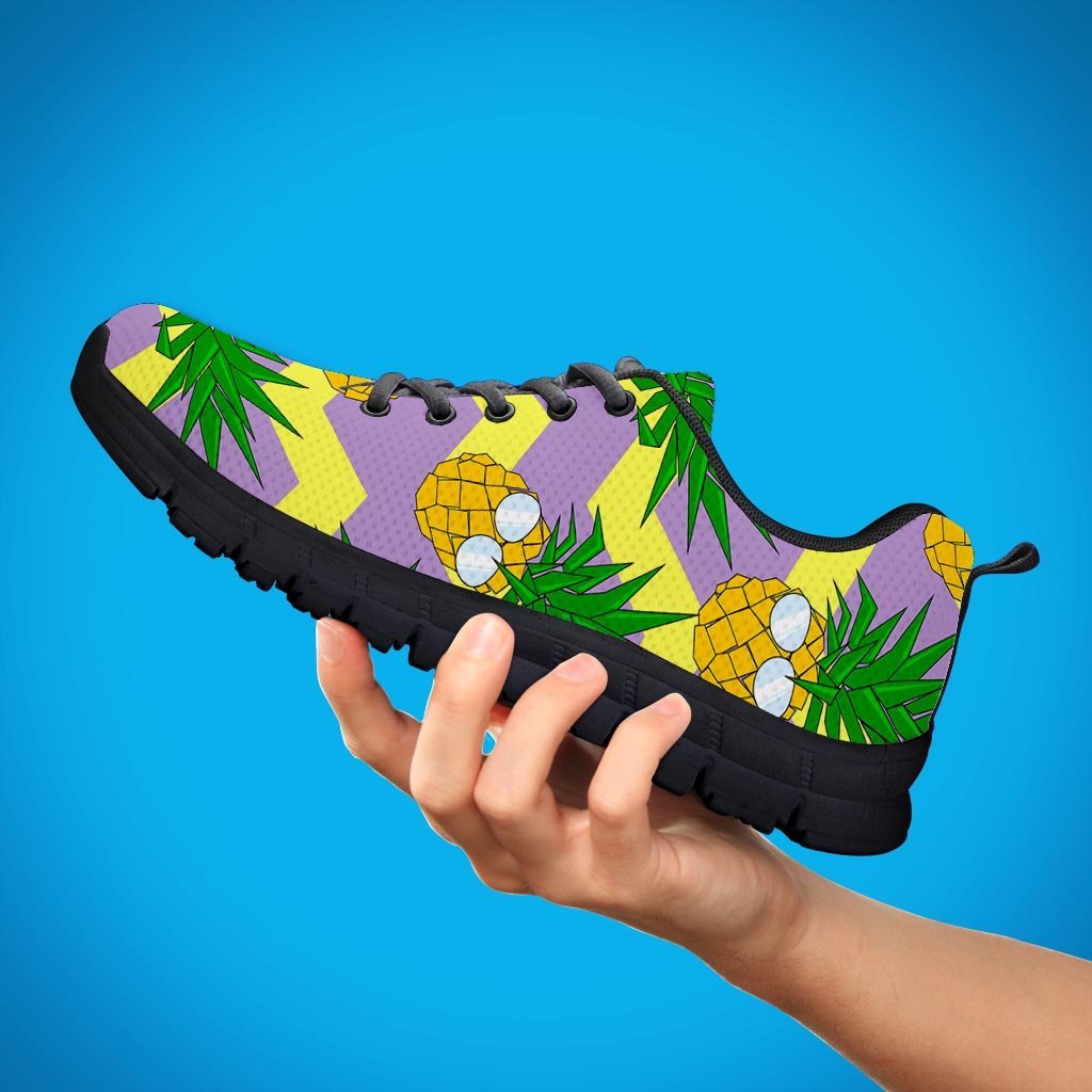 Zig Zag Pineapple Print Men's Sneakers-grizzshop