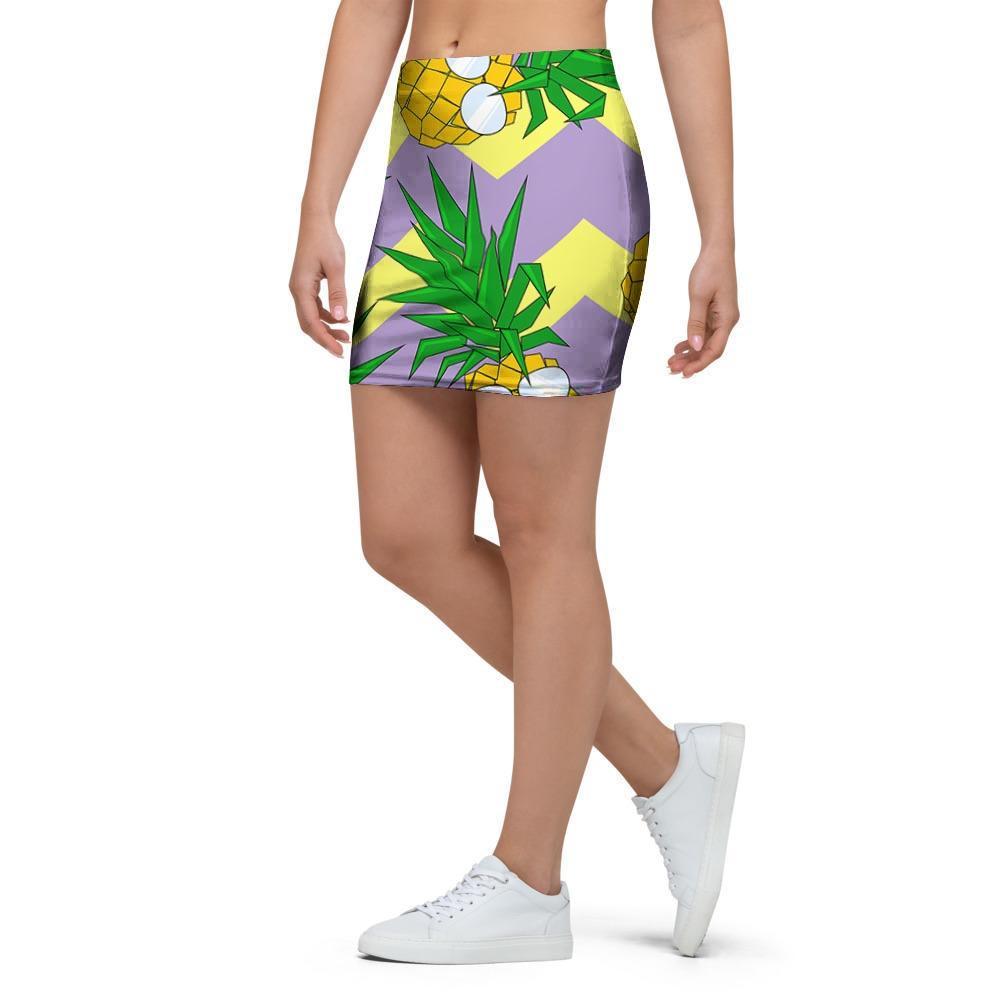 Zig Zag Pineapple Print Mini Skirt-grizzshop