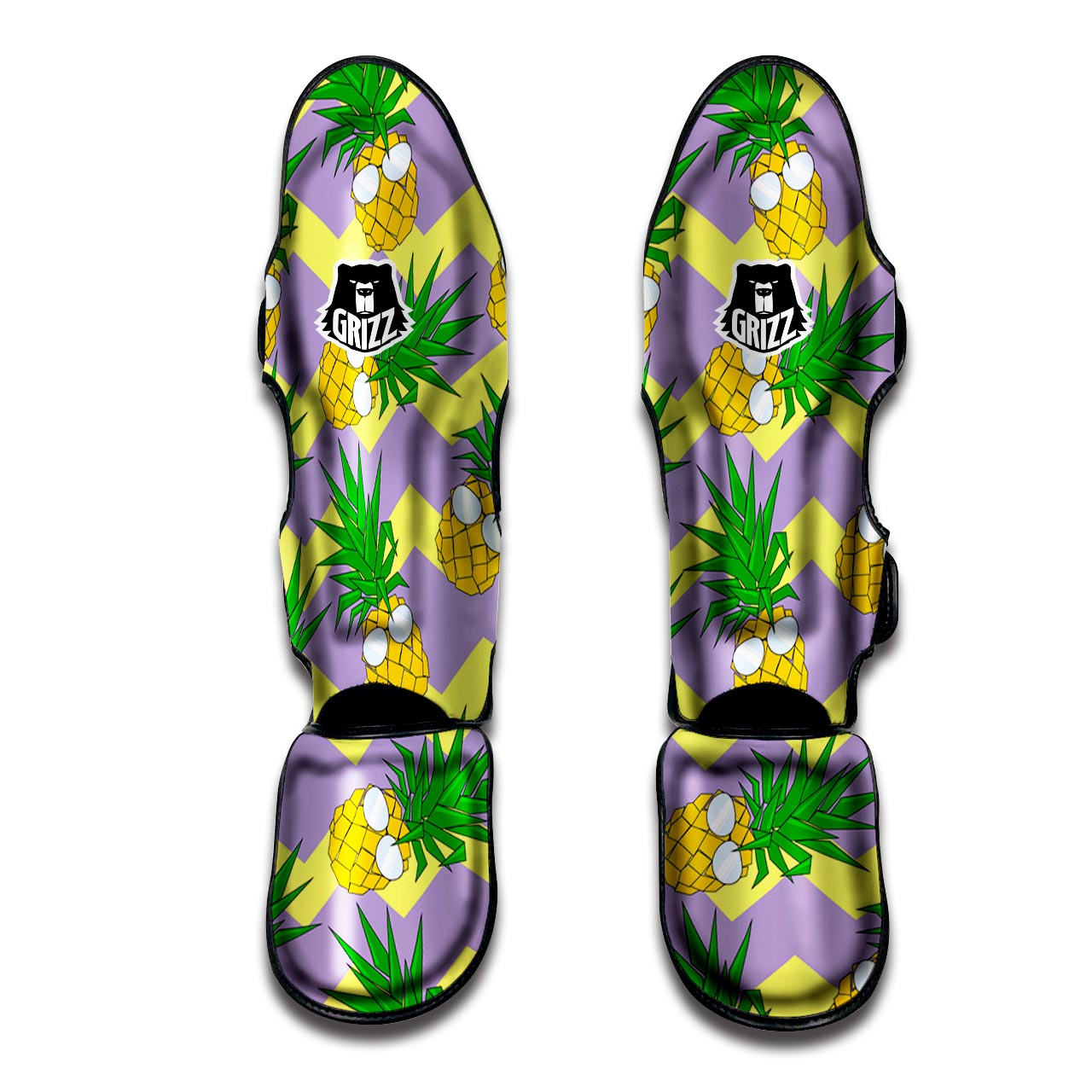 Zig Zag Pineapple Print Muay Thai Shin Guard-grizzshop