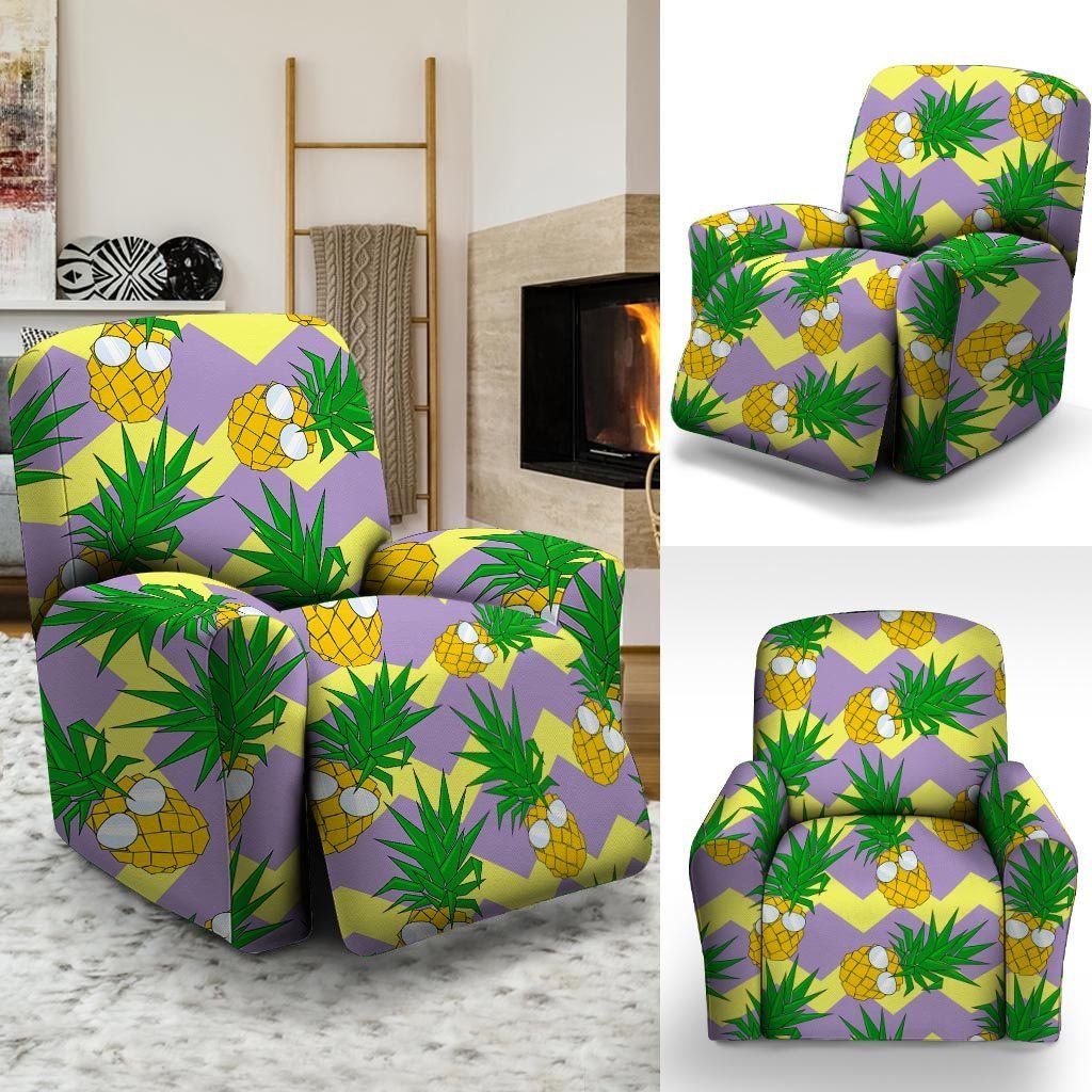 Zig Zag Pineapple Print Recliner Cover-grizzshop