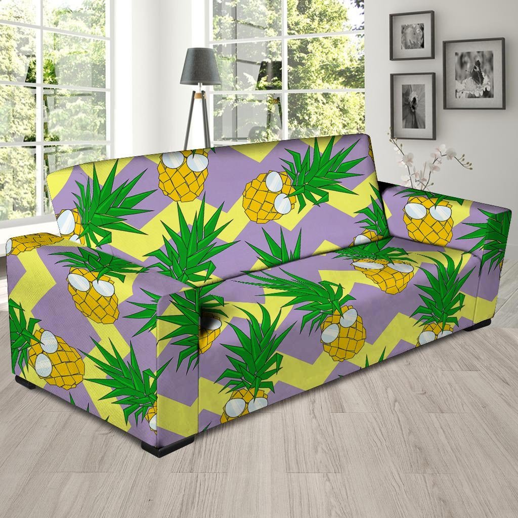 Zig Zag Pineapple Print Sofa Cover-grizzshop