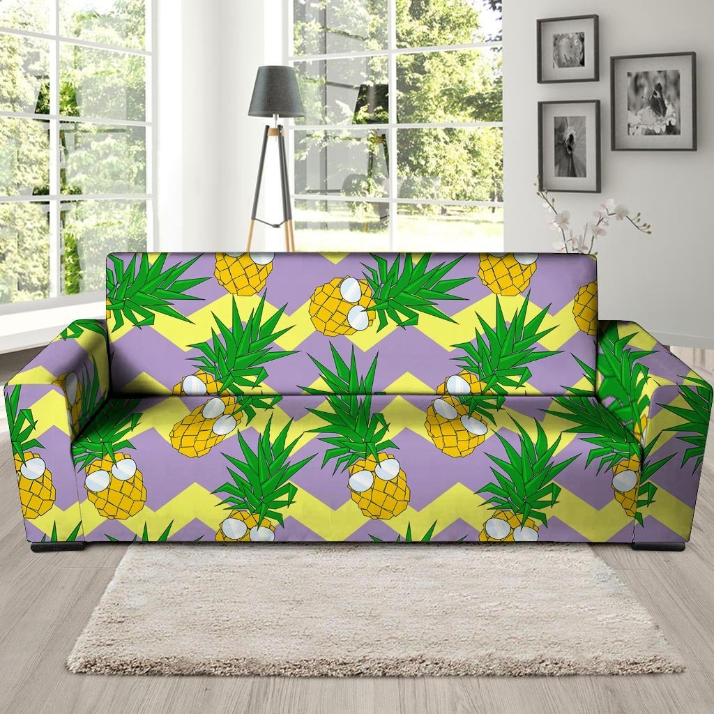 Zig Zag Pineapple Print Sofa Cover-grizzshop