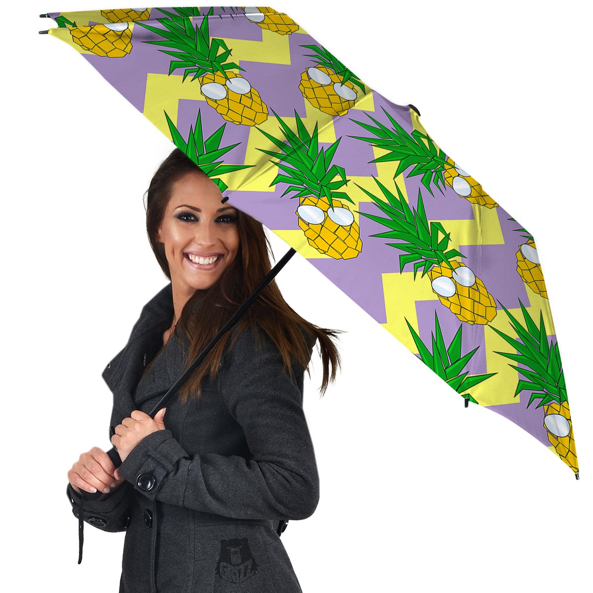 Zig Zag Pineapple Print Umbrella-grizzshop