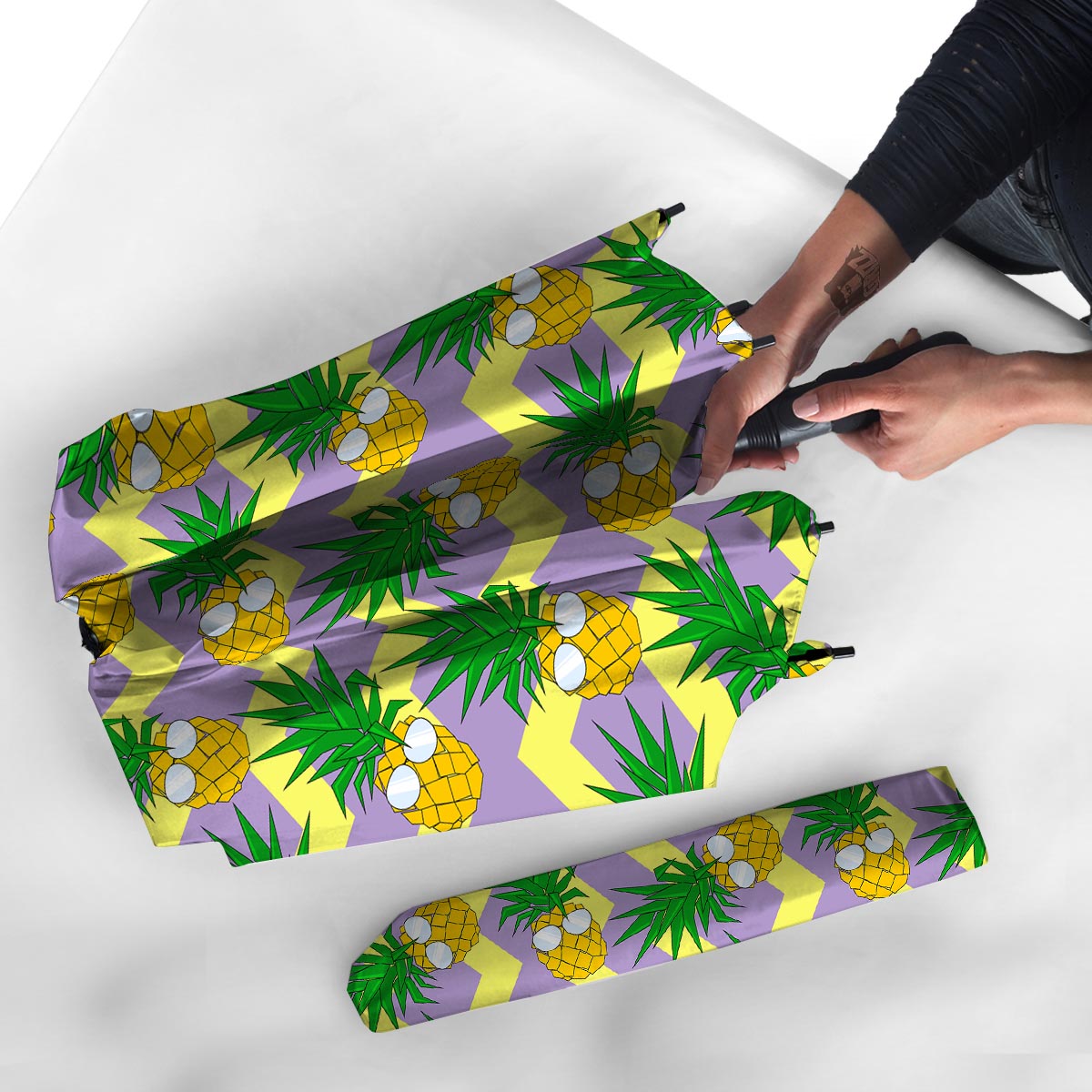 Zig Zag Pineapple Print Umbrella-grizzshop