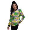 Zig Zag Pineapple Print Women's Bomber Jacket-grizzshop