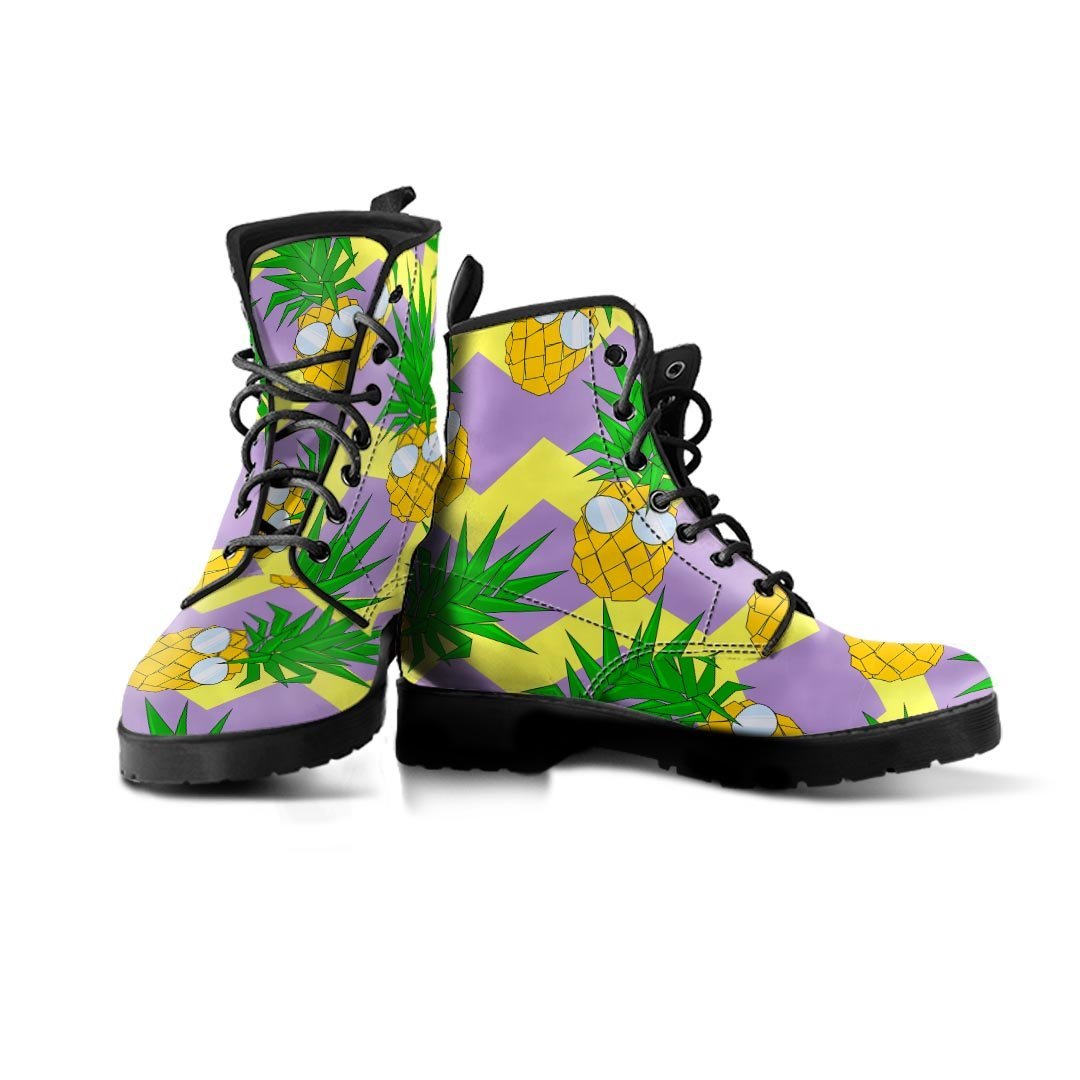 Zig Zag Pineapple Print Women's Boots-grizzshop