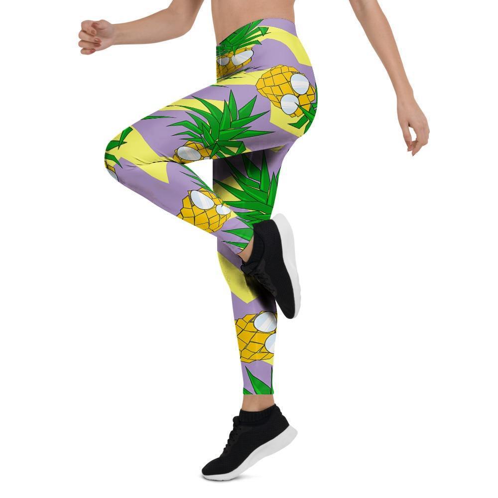 Zig Zag Pineapple Print Women's Leggings-grizzshop