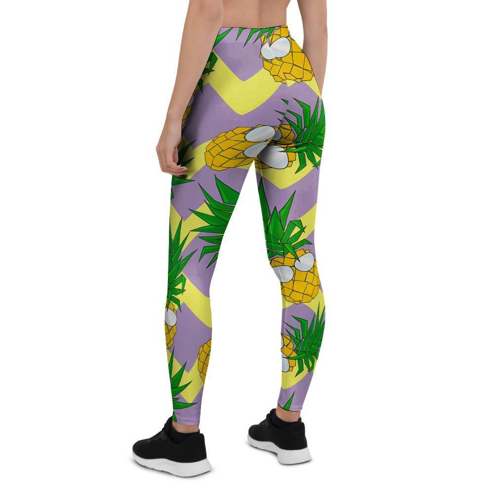 Zig Zag Pineapple Print Women's Leggings-grizzshop