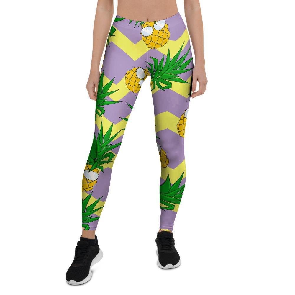 Zig Zag Pineapple Print Women's Leggings-grizzshop