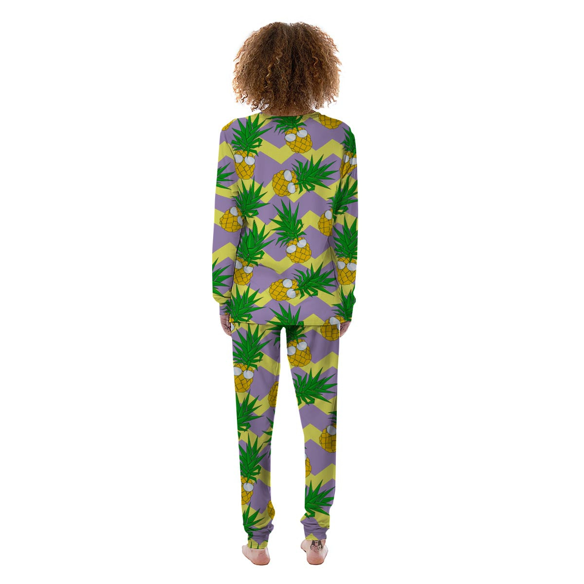 Zig Zag Pineapple Print Women's Pajamas-grizzshop