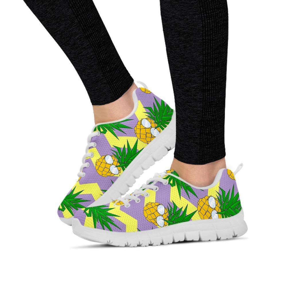 Zig Zag Pineapple Print Women's Sneakers-grizzshop