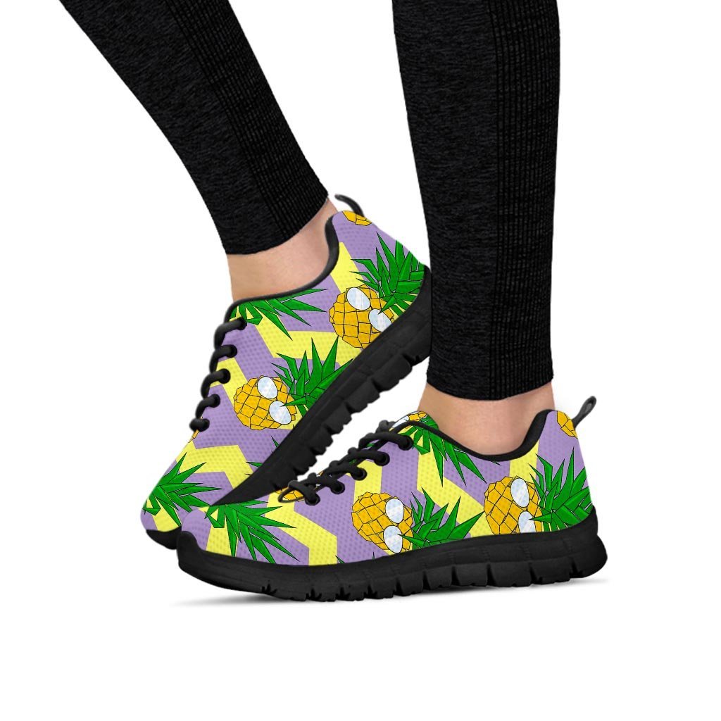 Zig Zag Pineapple Print Women's Sneakers-grizzshop