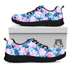 Zig Zag Pineapple Purple Print Pattern Black Sneaker-grizzshop