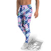 Zig Zag Pineapple Purple Print Pattern Men's Leggings-grizzshop