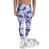 Zig Zag Pineapple Purple Print Pattern Men's Leggings-grizzshop