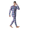 Zig Zag Pineapple Purple Print Pattern Men's Pajamas-grizzshop