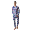 Zig Zag Pineapple Purple Print Pattern Men's Pajamas-grizzshop